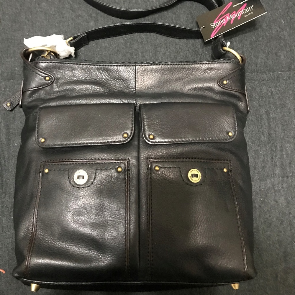 Black Leather  Stone Mountain Purses